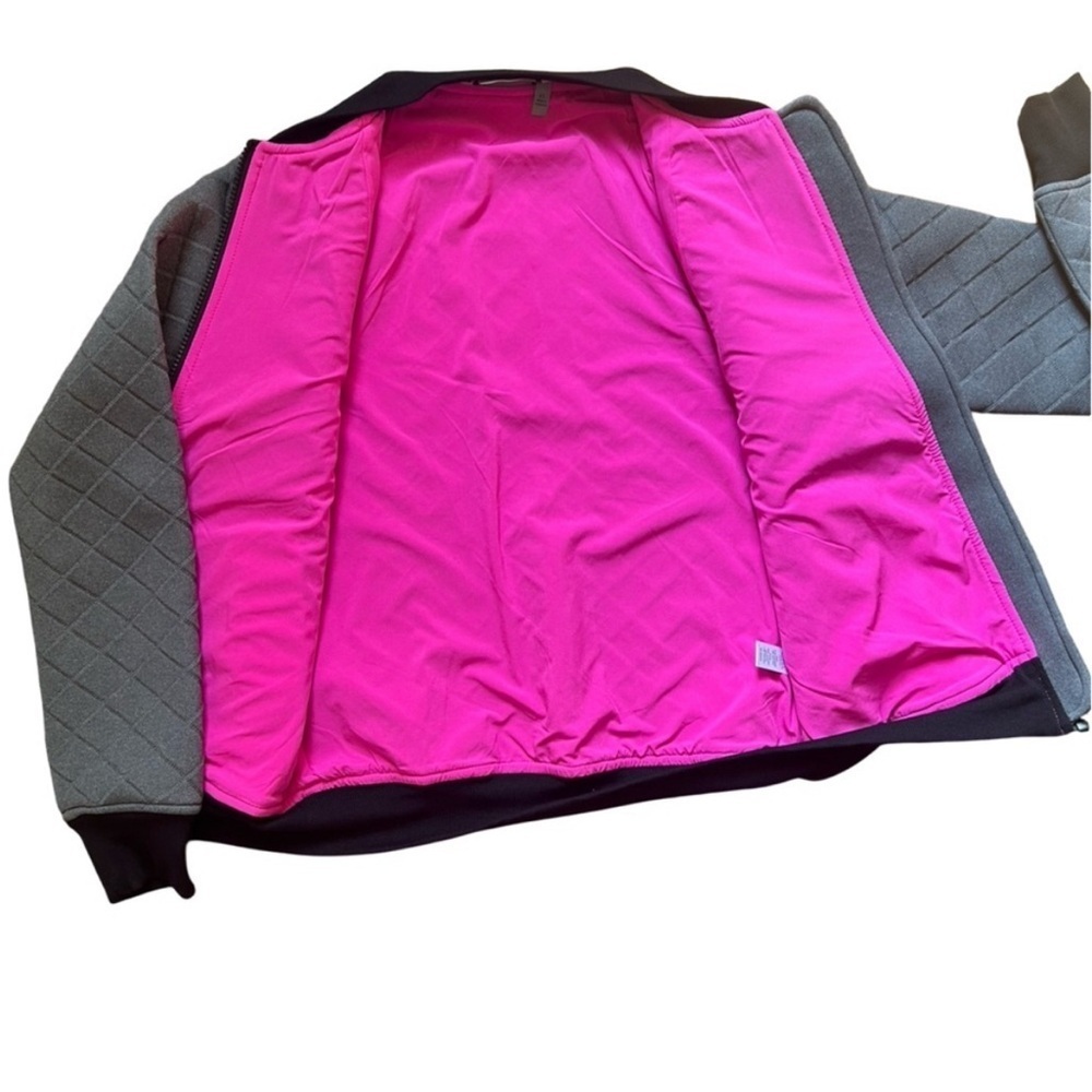 Athleta Quilted Bomber Jacket Women’s XS Gray Full Zip Preloved - Picture 7 of 9